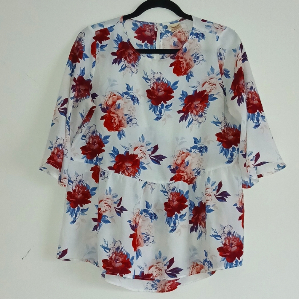 Faded‎ Glory Floral Blouse S(4-6)